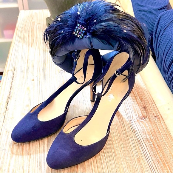 Nine West,Breezy T-Strap,Navy Heels,/Pumps, Arch Support & Comfy,EUC, Size 8.5 - Picture 8 of 12